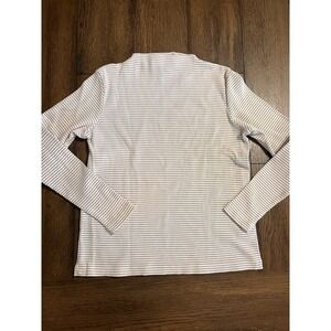 Cutter & Buck Women's White Stripe Mock Neck Shirt Size S/P